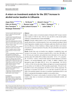 A return on investment analysis for the 2017 increase in alcohol excise taxation in Lithu-0